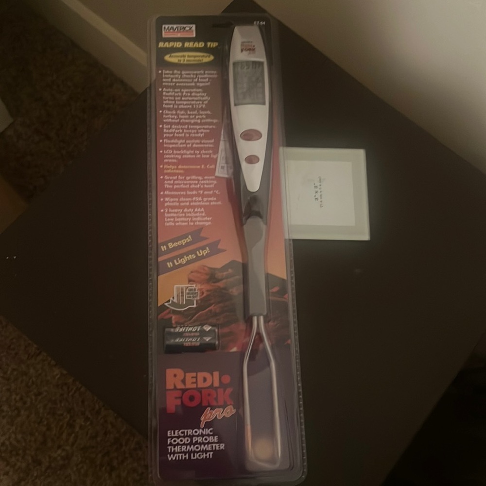 battery operated thermometer bbq fork